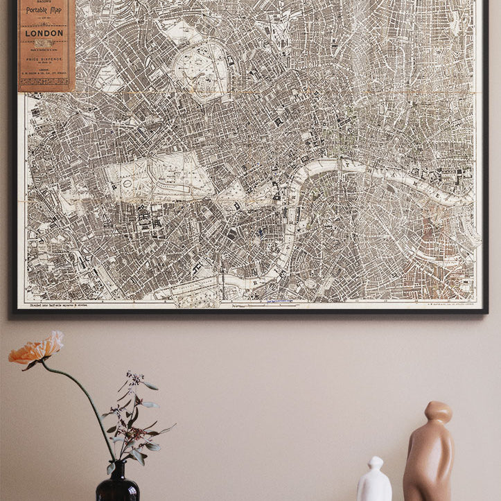 Vintage London Map - Bacon's Portable Map