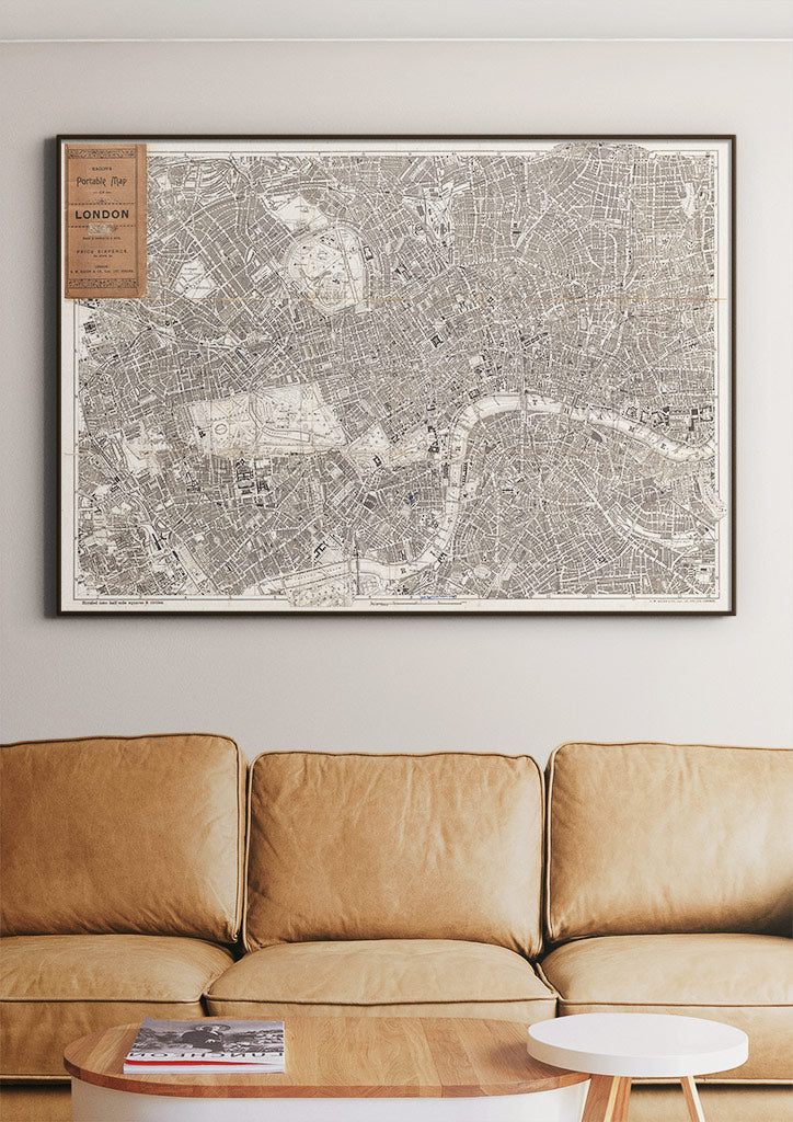 Vintage London Map - Bacon's Portable Map