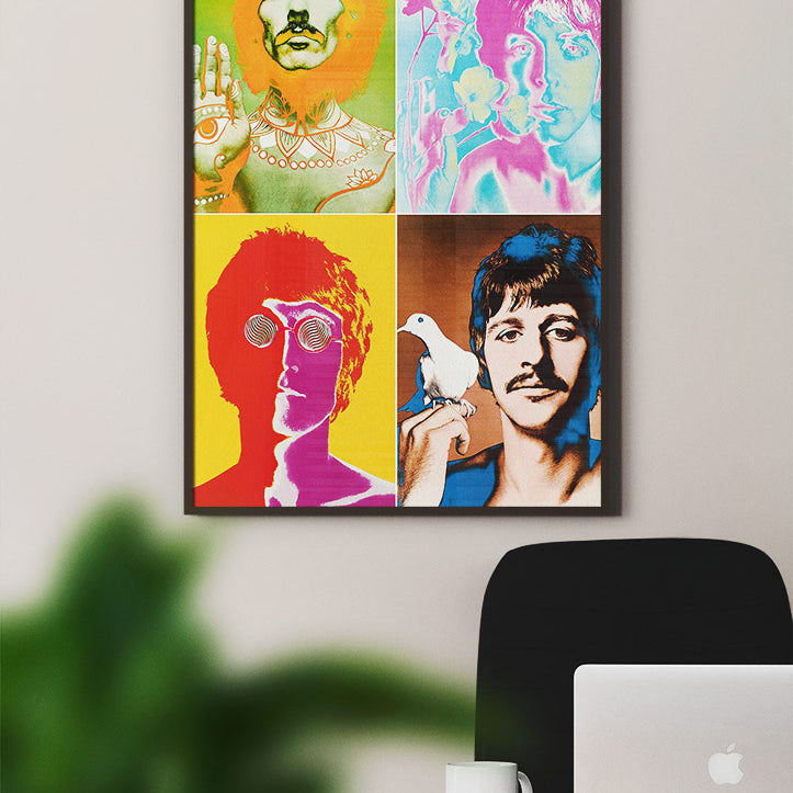 Beatles Psycedelyc Portrait Poster