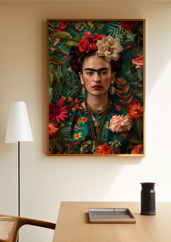 Frida Kahlo Portrait with Flowers