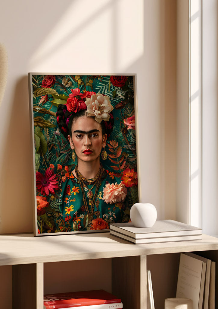 Frida Kahlo Portrait with Flowers