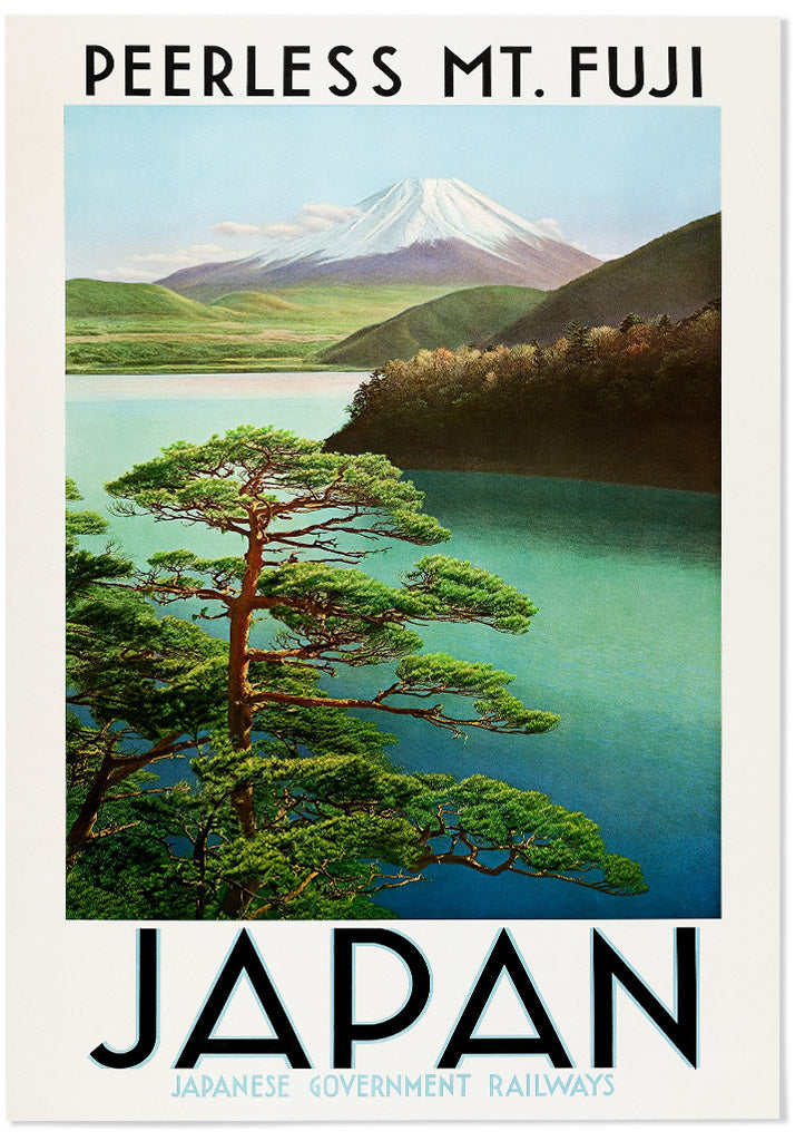 Fuji Mountain Japanese Travel Poster