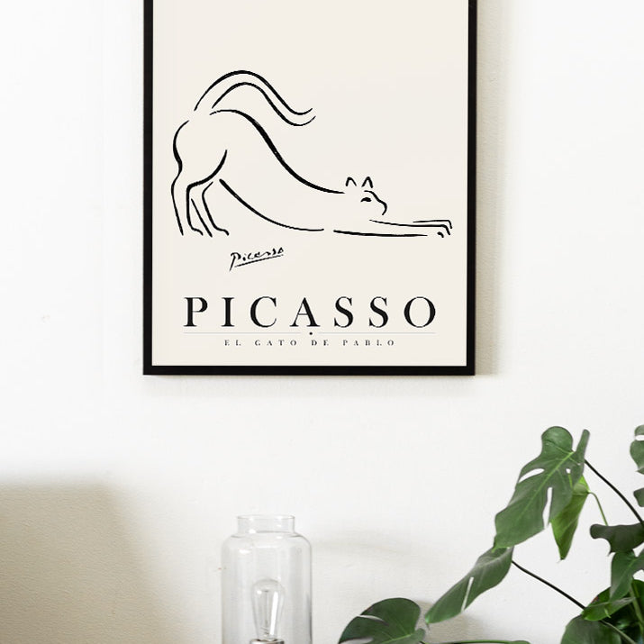 Picasso 'The Cat' Line Drawing Art Poster