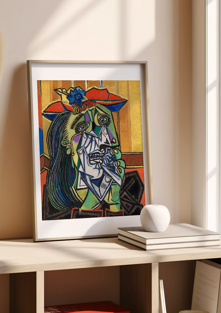 Art print features Picasso's iconic Weeping Woman painting from 1937