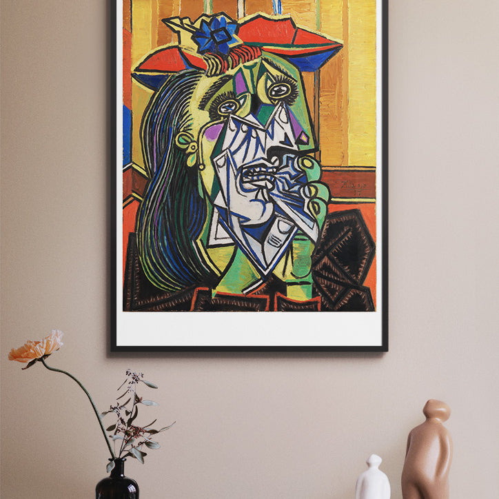 Art print features Picasso's iconic Weeping Woman painting from 1937