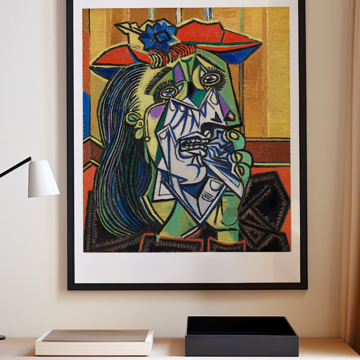 Art print features Picasso's iconic Weeping Woman painting from 1937