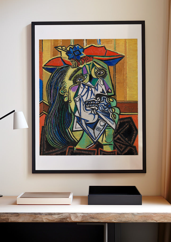 Art print features Picasso's iconic Weeping Woman painting from 1937