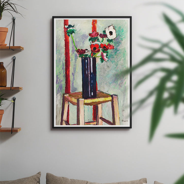 H. Lyman Saÿen art print showing his abstract still-life painting 'Anemones'.