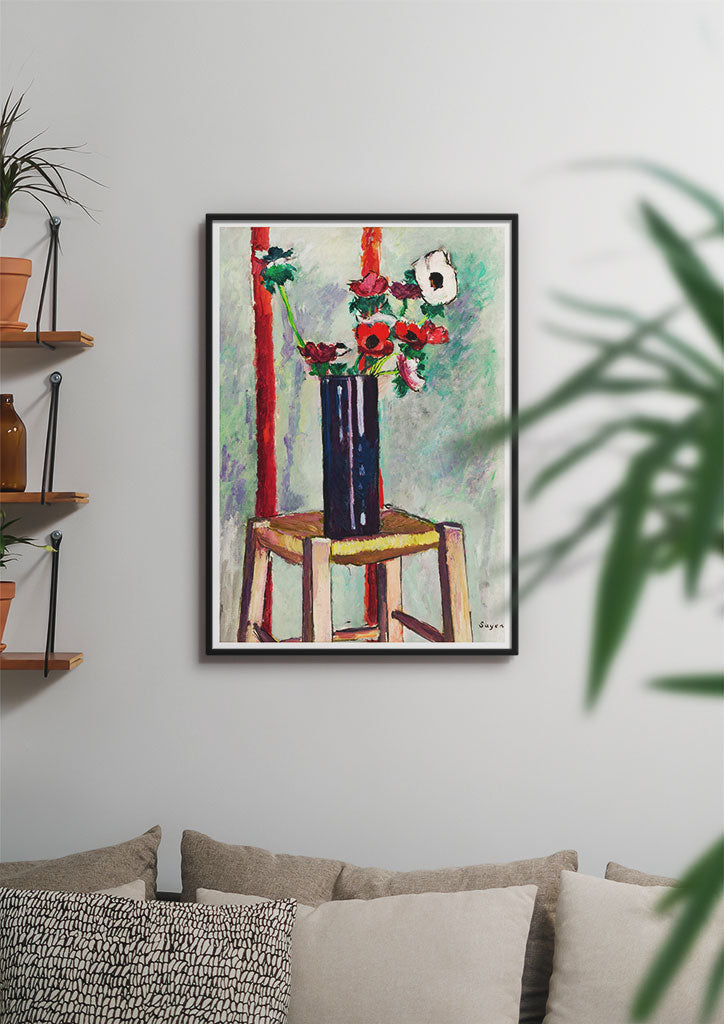 H. Lyman Saÿen art print showing his abstract still-life painting 'Anemones'.