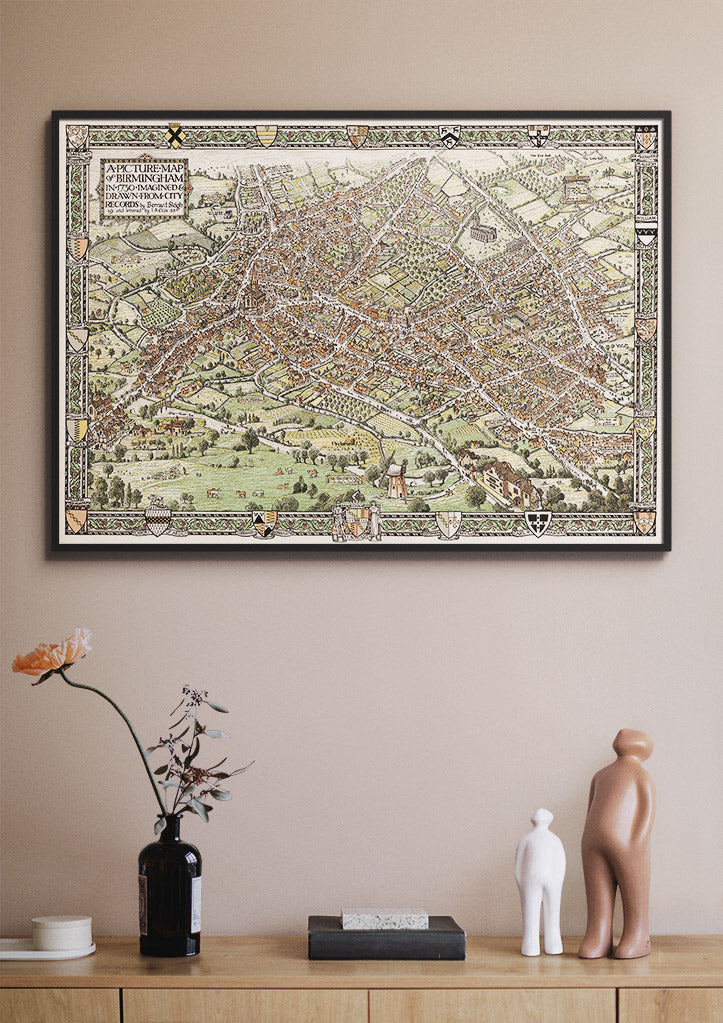 Birmingham Picture Map 1730