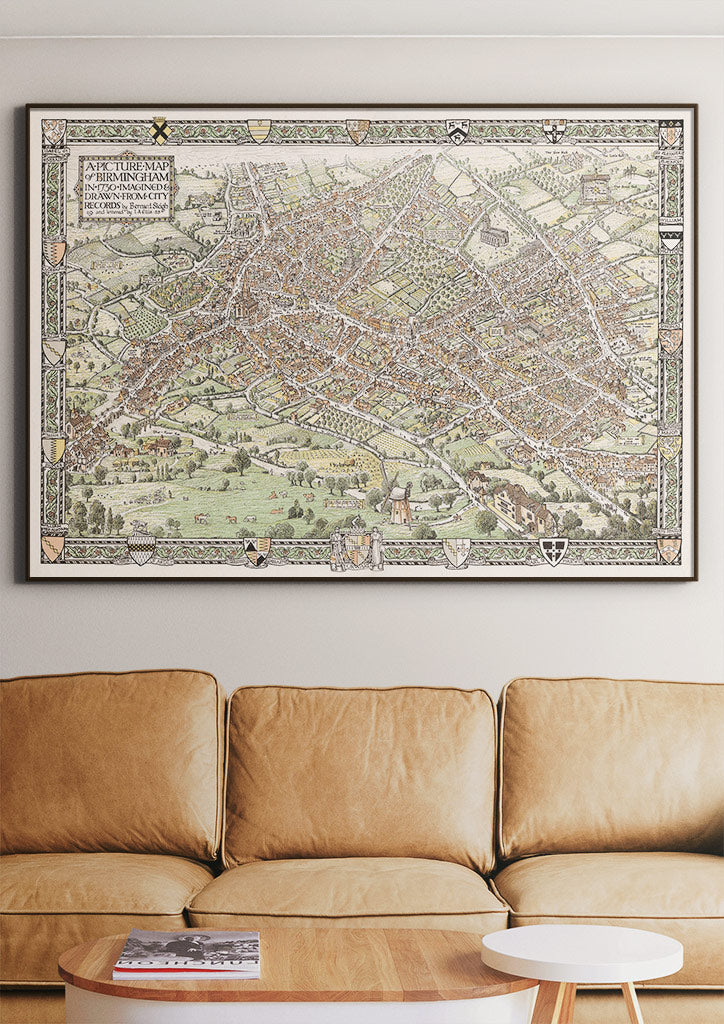 Birmingham Picture Map 1730