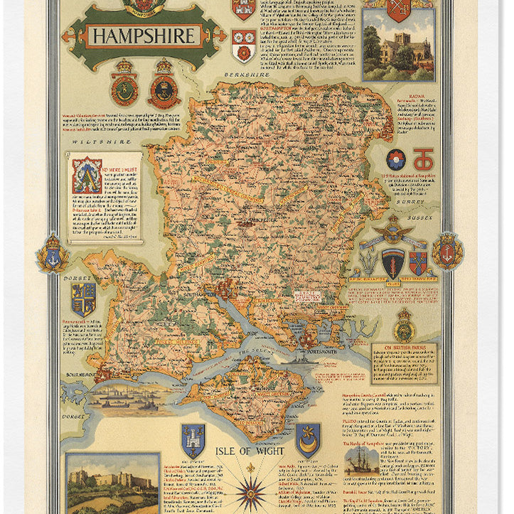 Vintage Hampshire Map