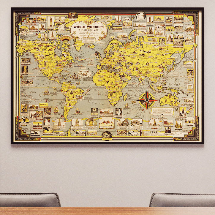 Wonders of the World Pictorial Map