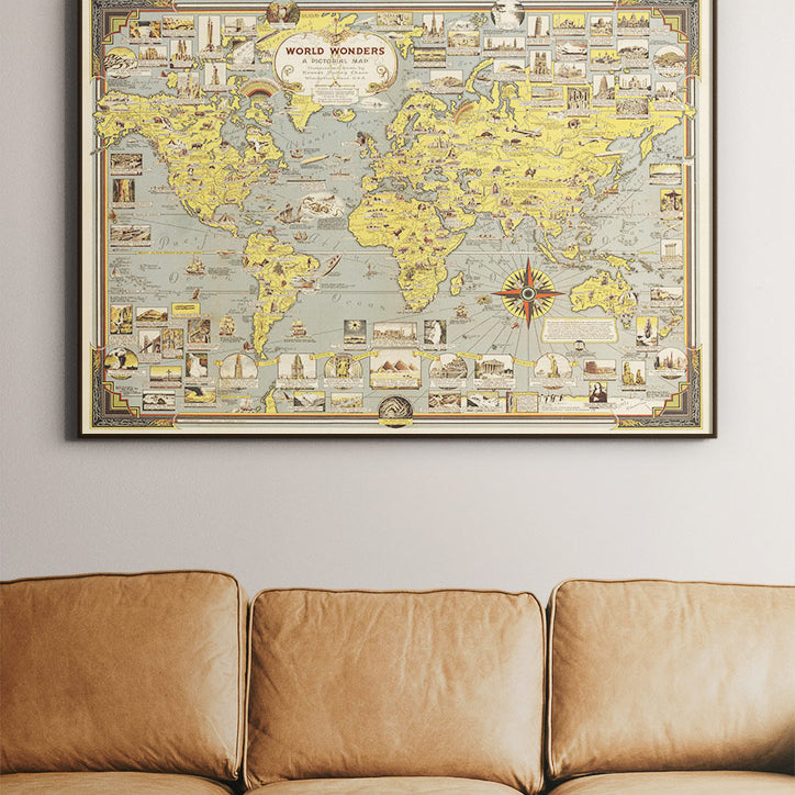 Wonders of the World Pictorial Map