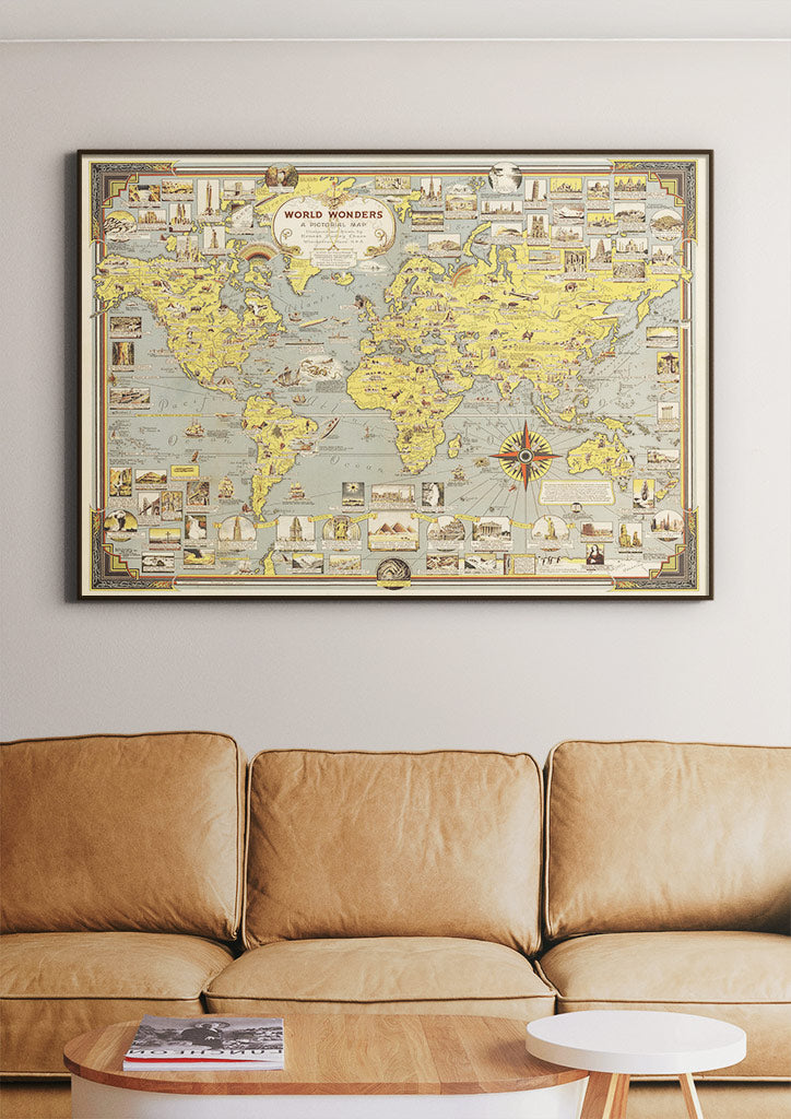 Wonders of the World Pictorial Map