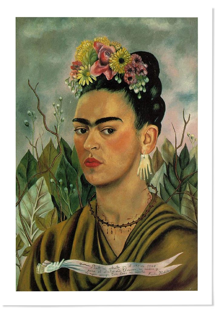 Frida Kahlo Self-Portrait with Thorn Necklace