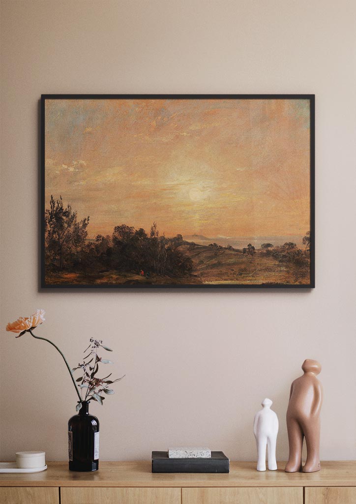 High-quality reproduction art print of John Constable's Hampstead Heath, Looking Towards Harrow painting.