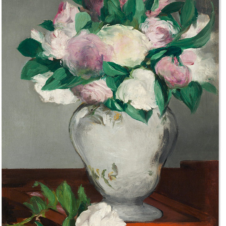 Édouard Manet art print featuring his painting 'Peonies' from 1882. 