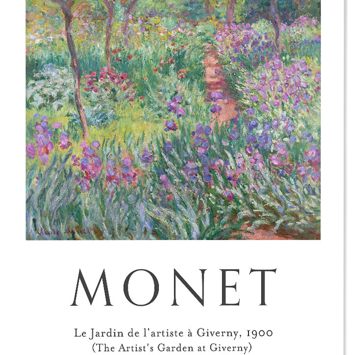 Claude Monet art poster with his painting 'The Artist's Garden at Giverny'.