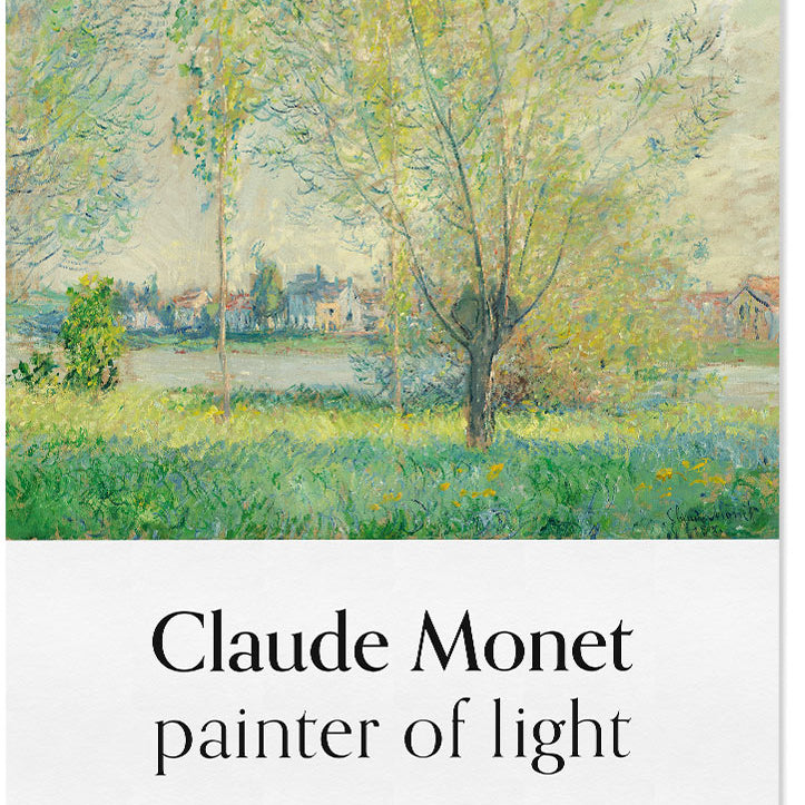 Exhibition poster, featuring Claude Monet's painting 'The Willows'. 