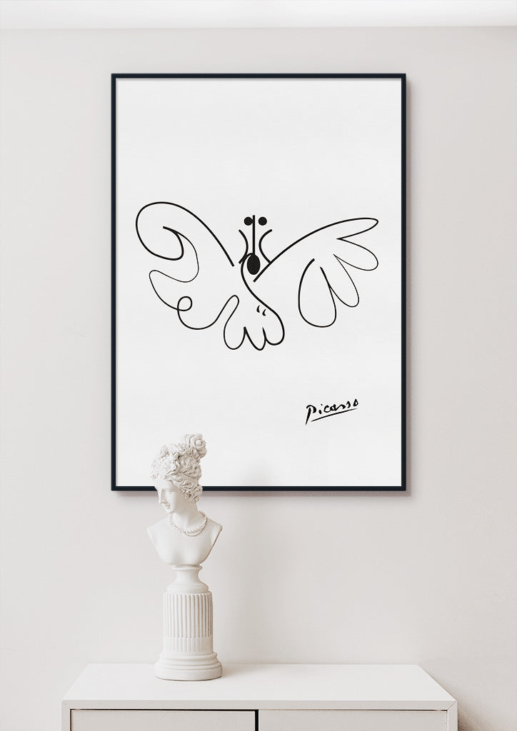 Pablo Picasso Line Art Poster - Butterfly